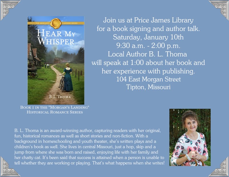 B.L Thoma Book signing and Author talk